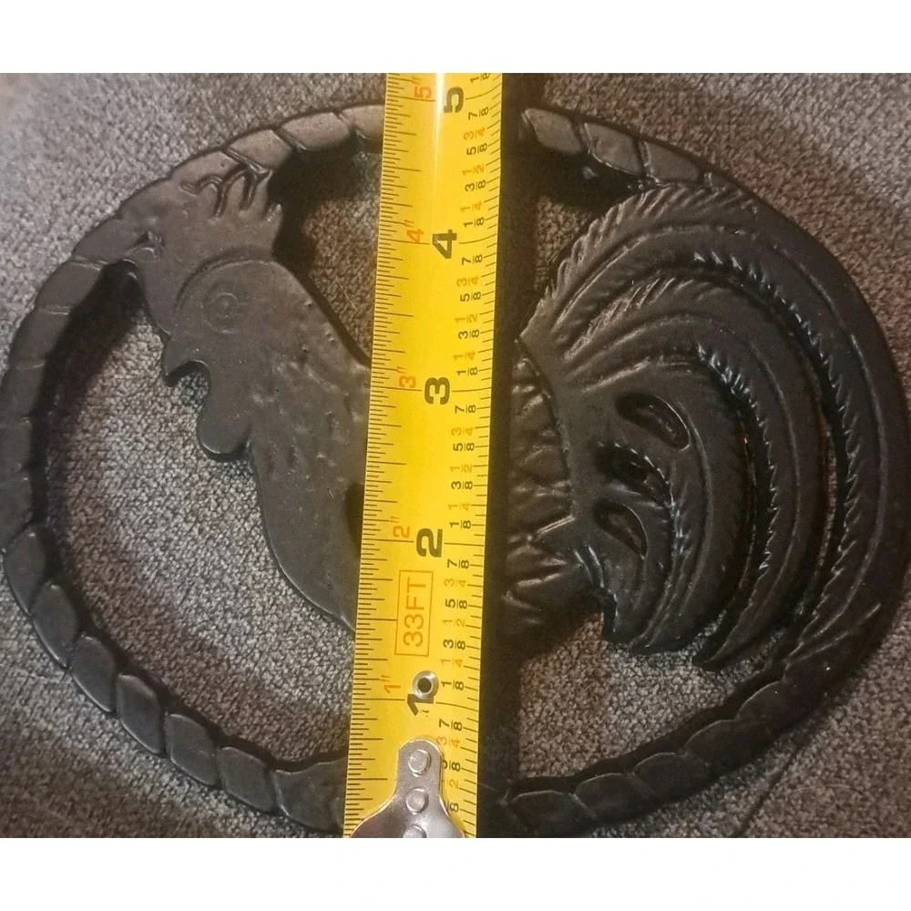 Black Metal Chicken Trivet 6